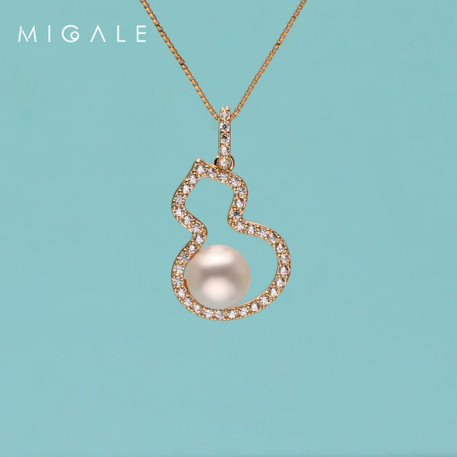 【源头】S925银淡水白珍珠【葫芦】吊坠7-8mm C1109