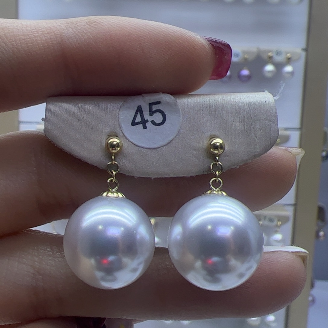 淡水珍珠耳饰18K金镶嵌