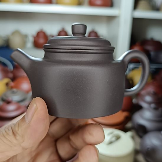 紫砂茶盘原矿天青德钟内推170cc半手工