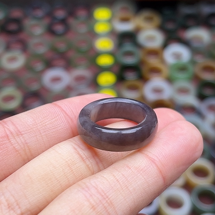 和田玉戒指未镶嵌11码玫瑰紫 无鉴赏