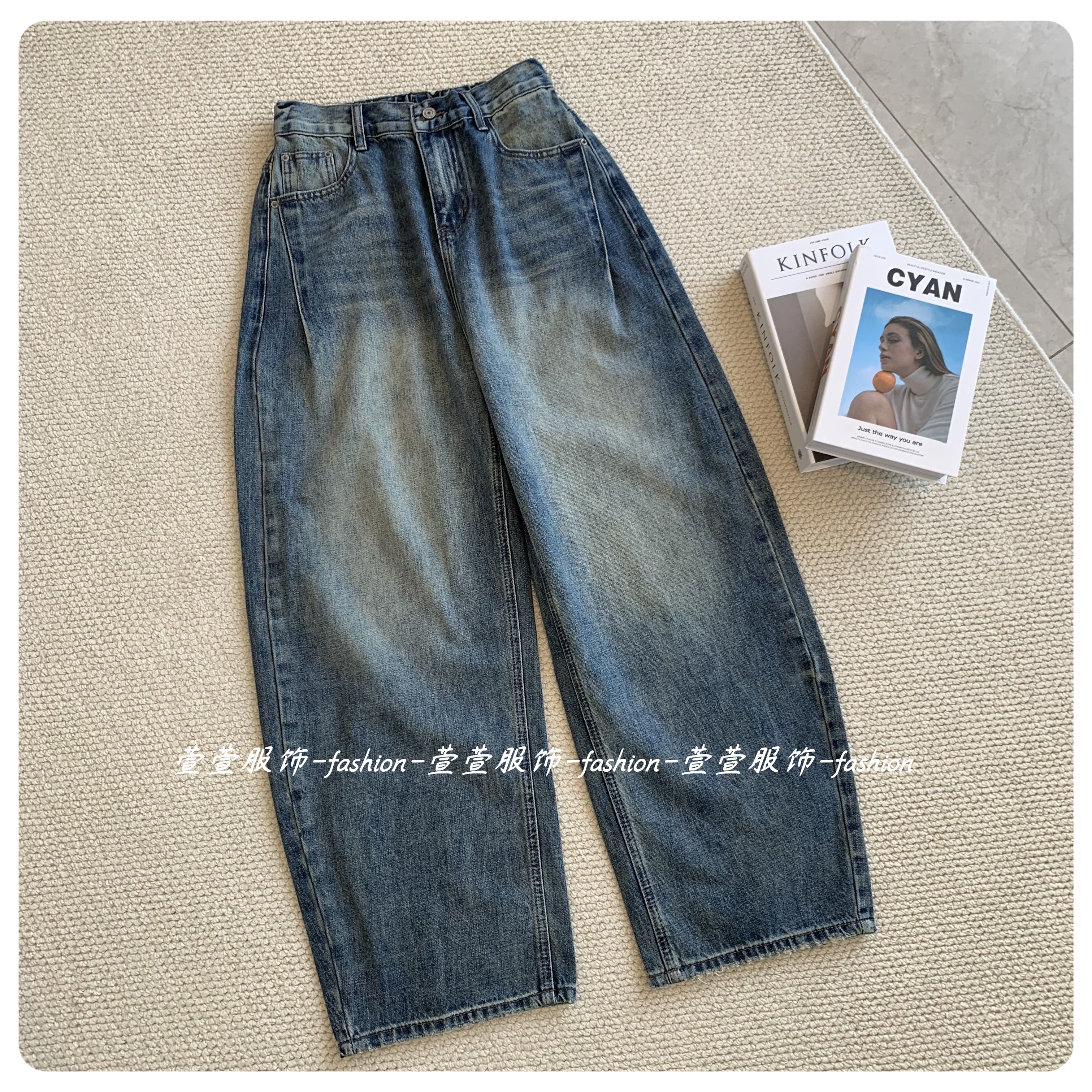 【萱萱服饰】NZK613春季新款显瘦休闲百搭蕾丝牛仔裤女