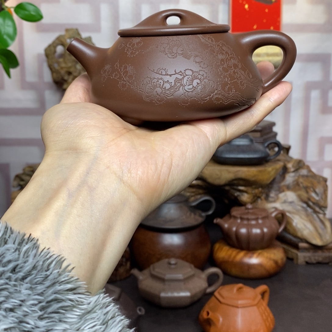 茶壶紫砂紫砂茶具紫泥大满瓢