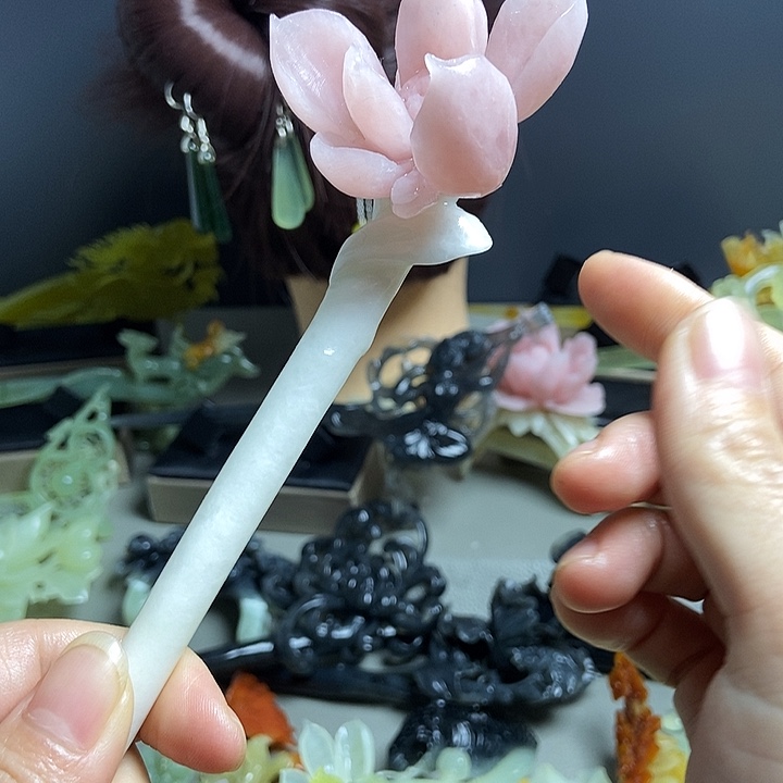 靈***河岫玉未镶嵌发簪发簪