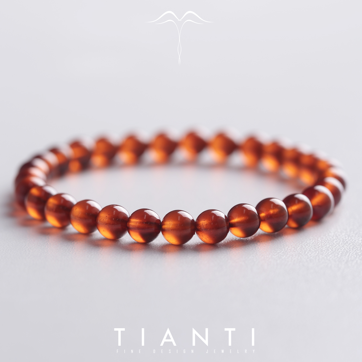 TIANTI/天缇橙红石榴石 天然石榴石手串DIY素圈珠串多样性发其一