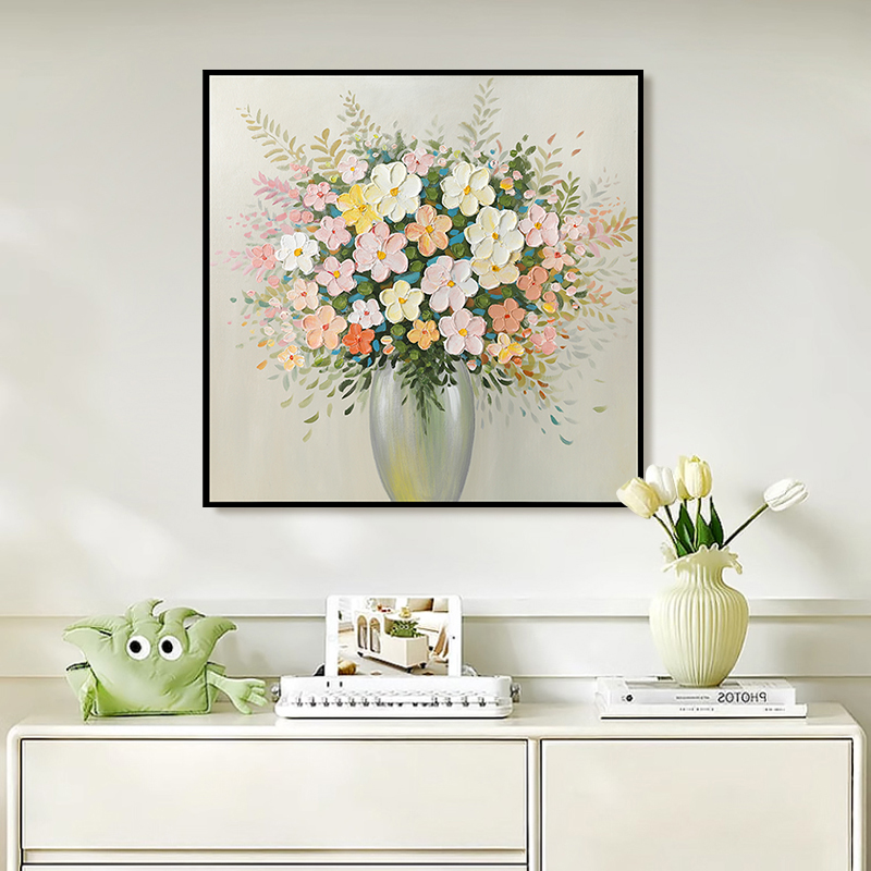 纯手绘肌理油画现代简约风装饰画客厅餐厅卧室挂画沙发背景墙画商品图