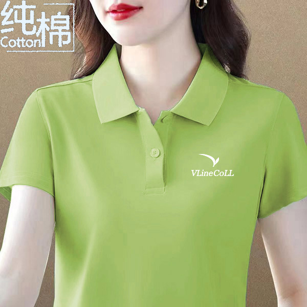 100%纯棉短袖t恤夏季女士显瘦运动休闲洋气时尚清凉透气有领POLO