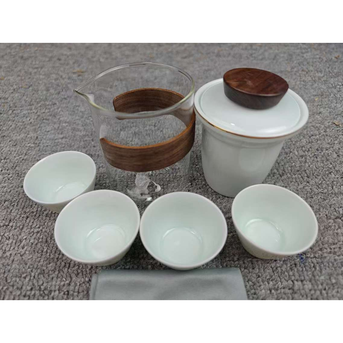 龙泉青瓷四杯旅行套D12