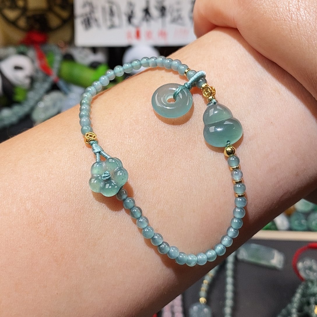 翡翠未镶嵌颈饰平安扣葫芦手链16