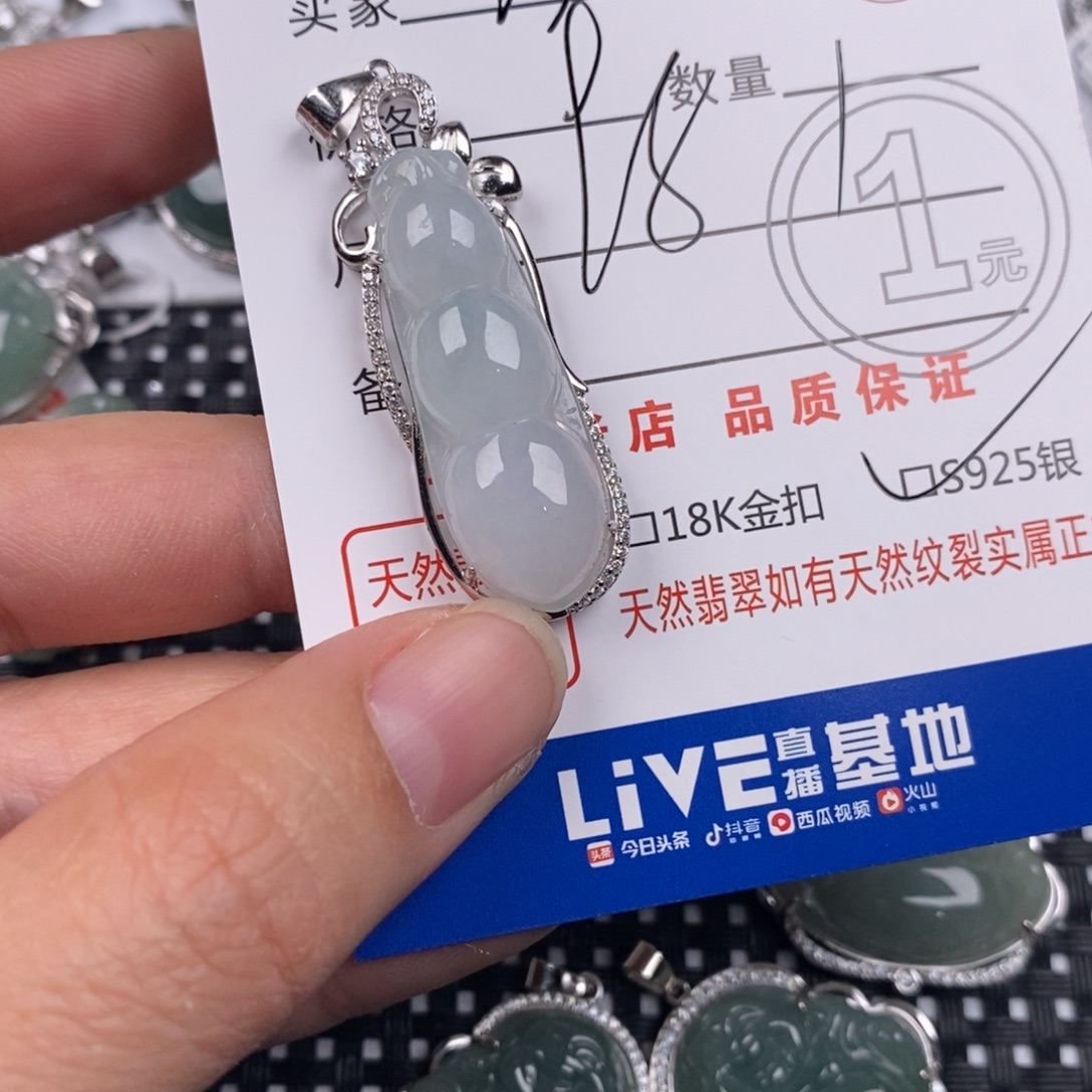 莎***发翡翠银S925镶嵌颈饰