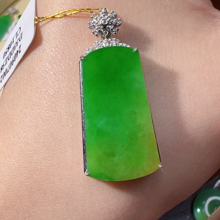 翡翠颈饰18K金镶嵌翡翠