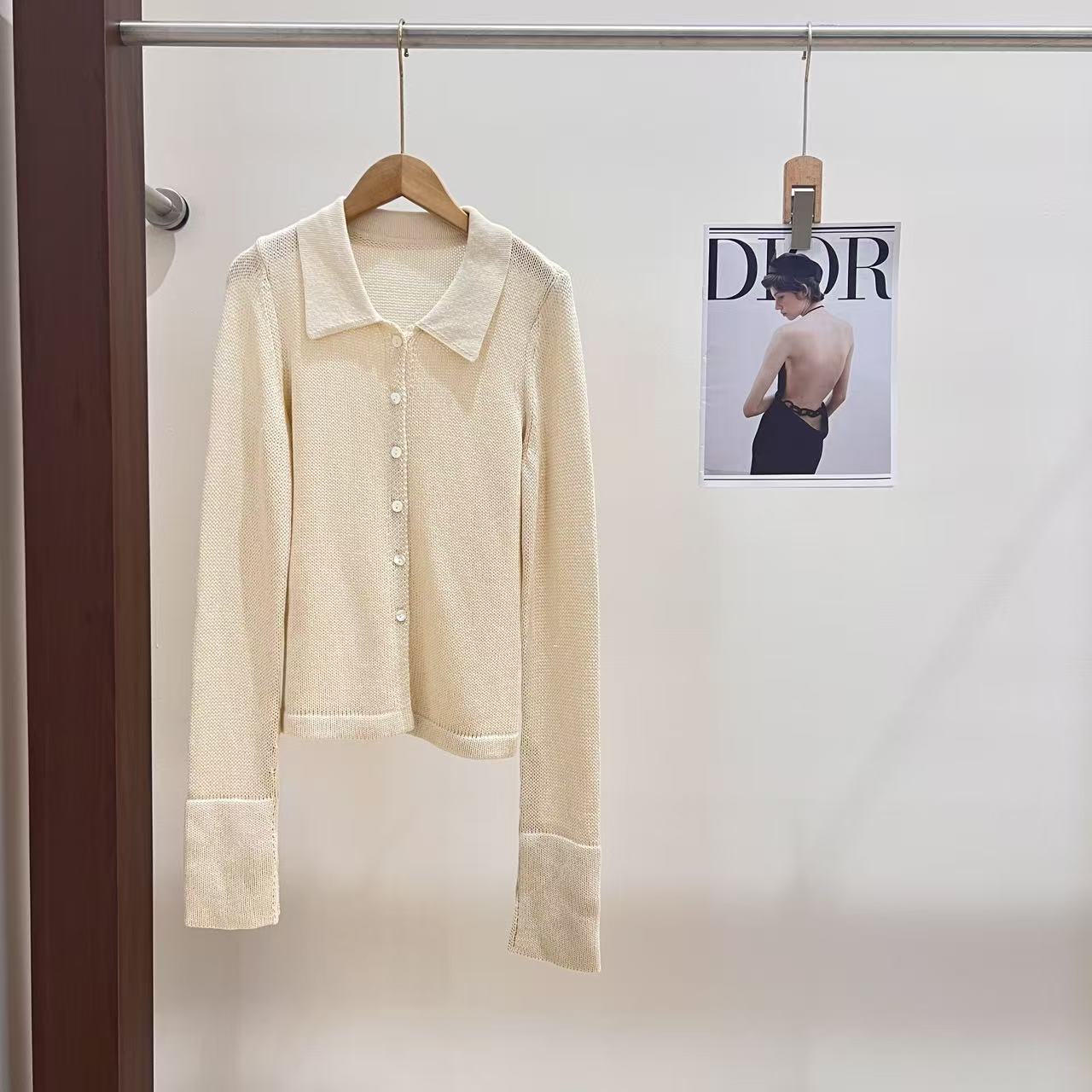 ZZ翻领时尚毛针织衫极简显瘦开衫款厚款气质毛衣针织X139