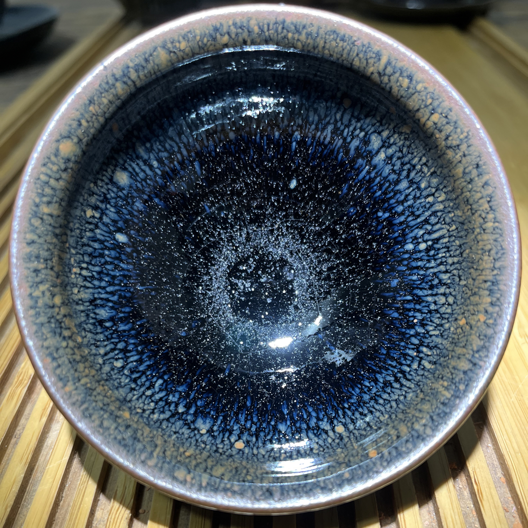 0添加传统原矿釉柴烧建盏(束口)口径8.8cm