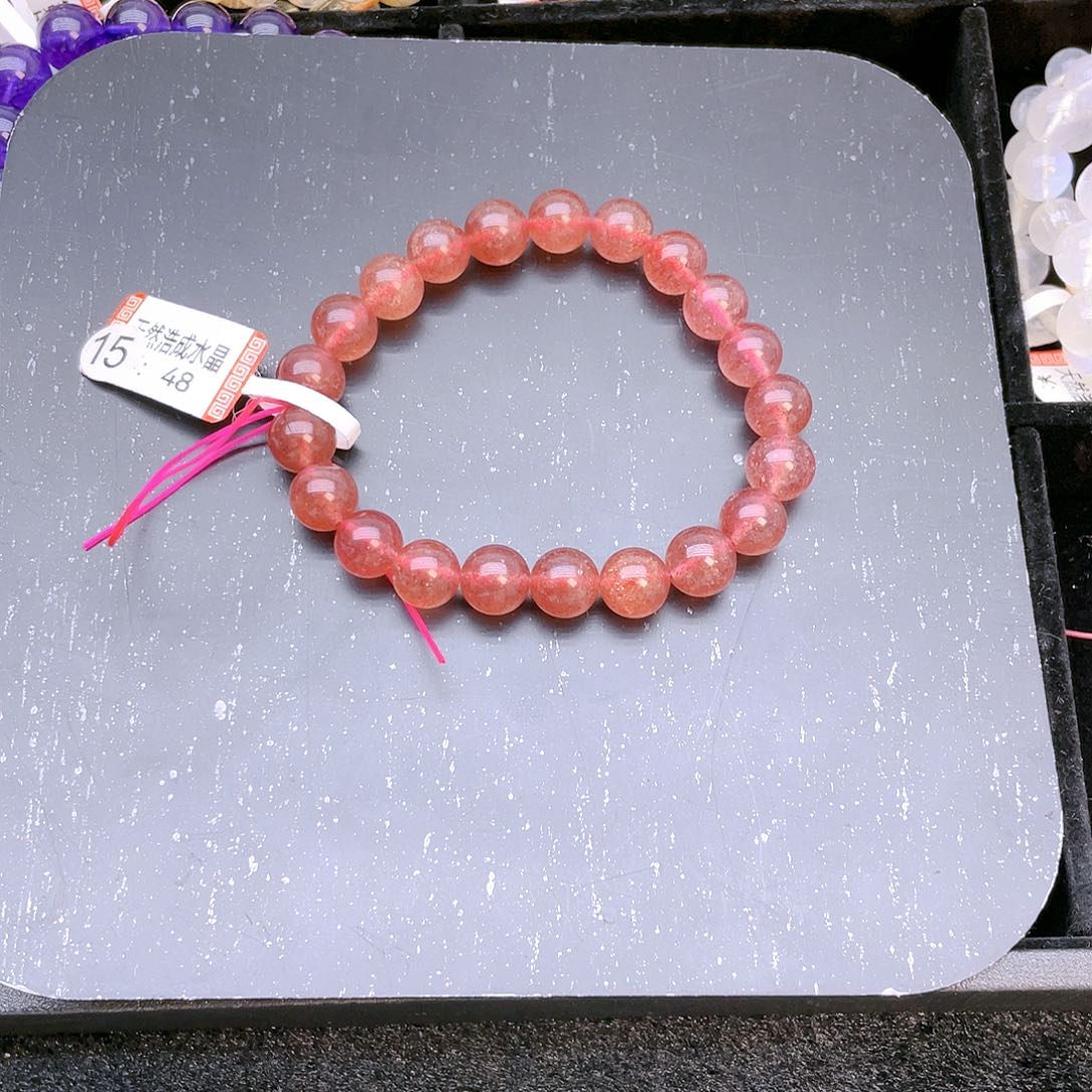水晶手串未镶嵌草莓晶