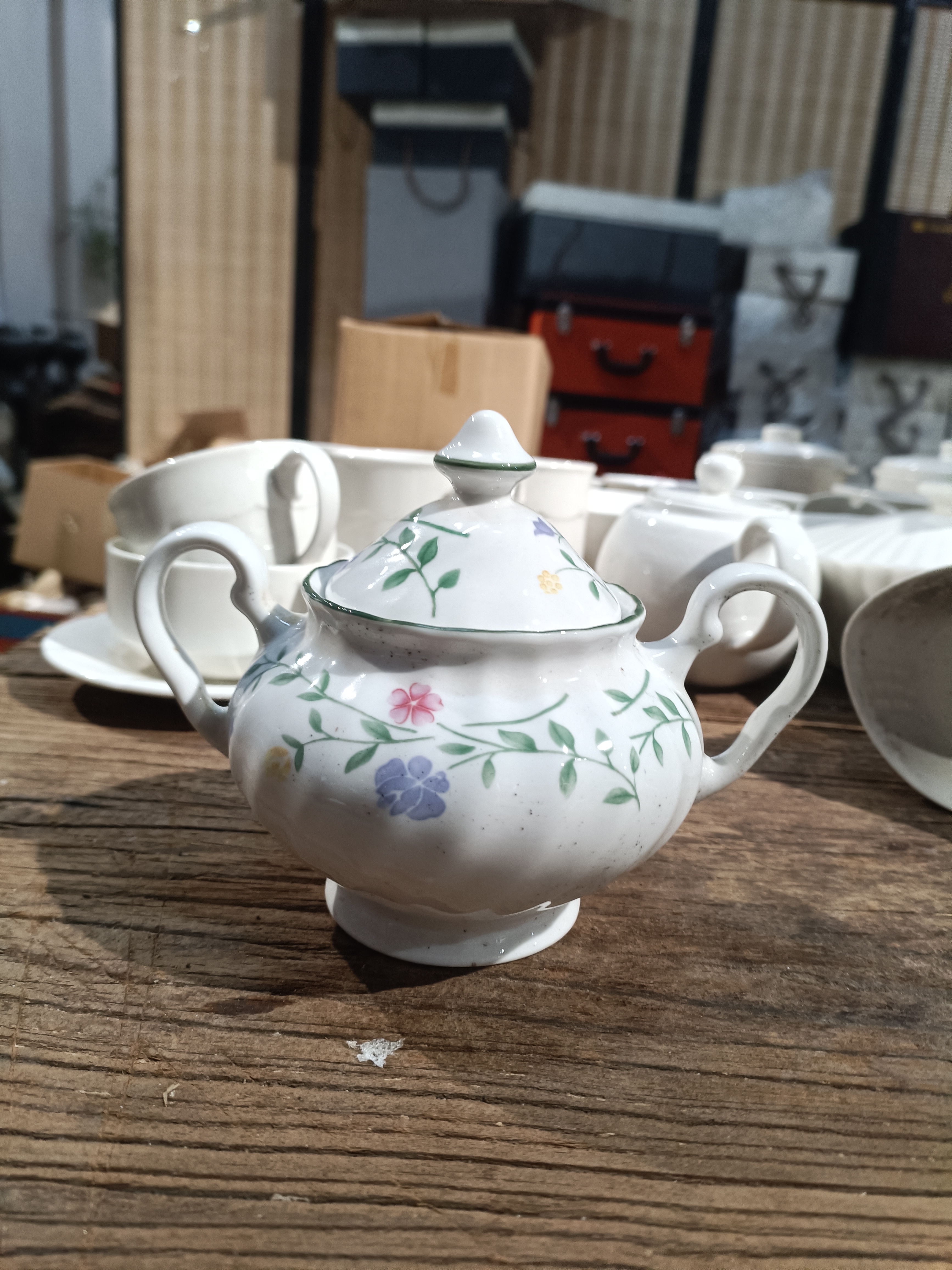 磁州窑出口尾货糖缸一套《微瑕完美勿拍》