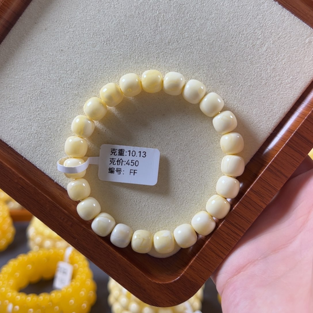 裸石蜜蜡未镶嵌9mm焦皮白蜡满蜡老型ff