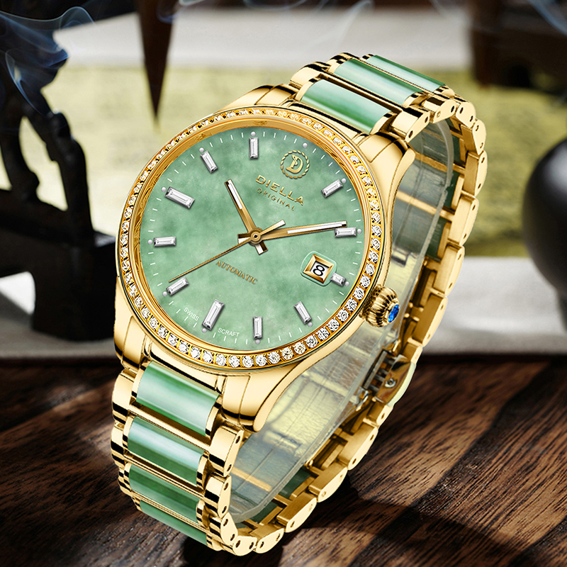 艾帝雅男士时尚镶钻全自动防水商务机械手表