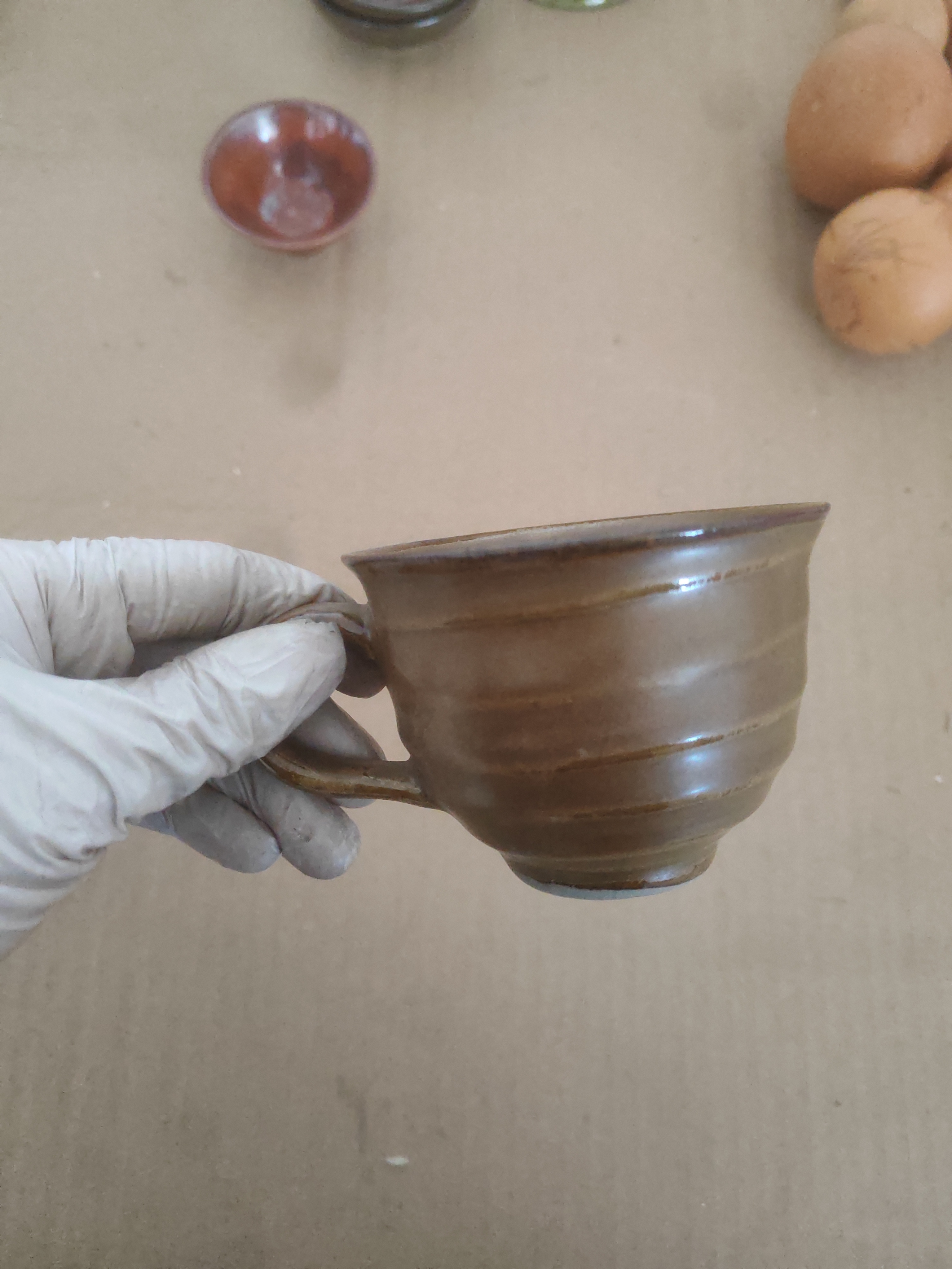 黄金柚茶盏摆件   