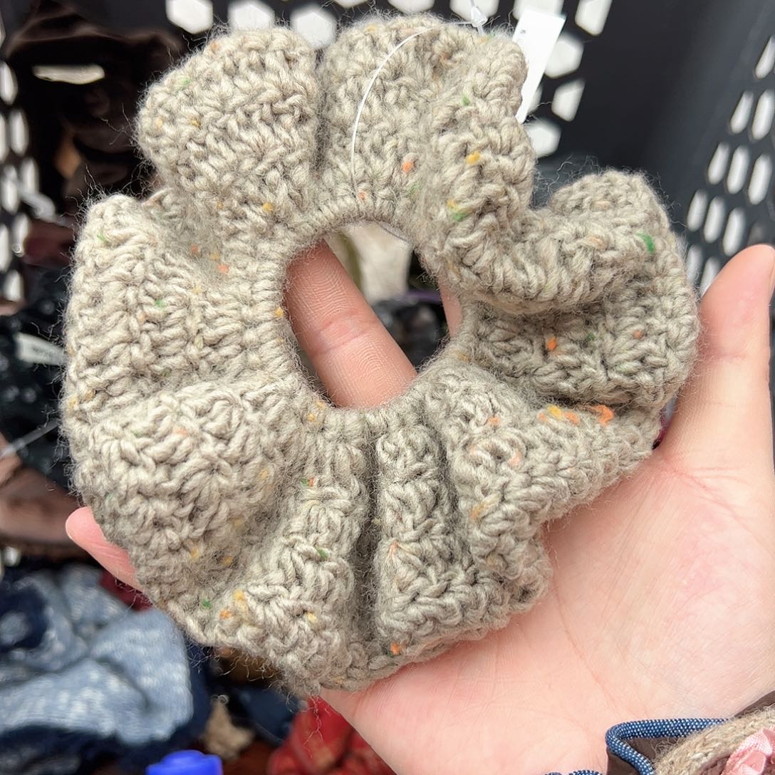 布艺非金属豆绿毛线发圈