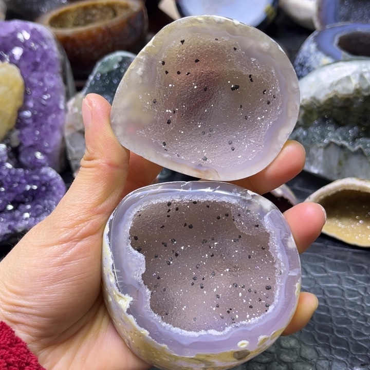 珠宝半成品水晶未镶嵌粉啵啵盆