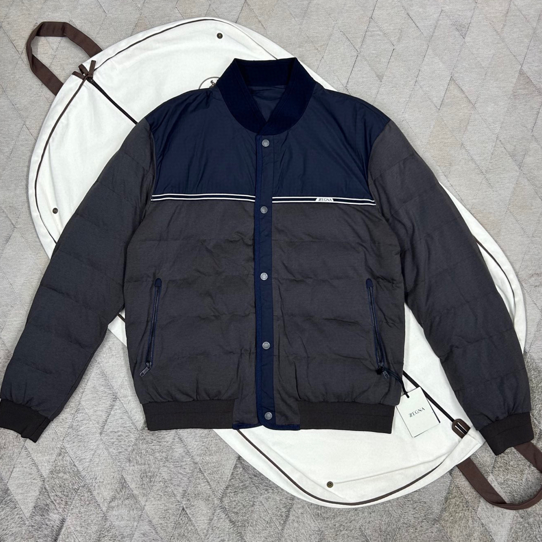 未使用 ZEGNA 134794 男款杰尼亚科技羽绒夹克双面可穿
