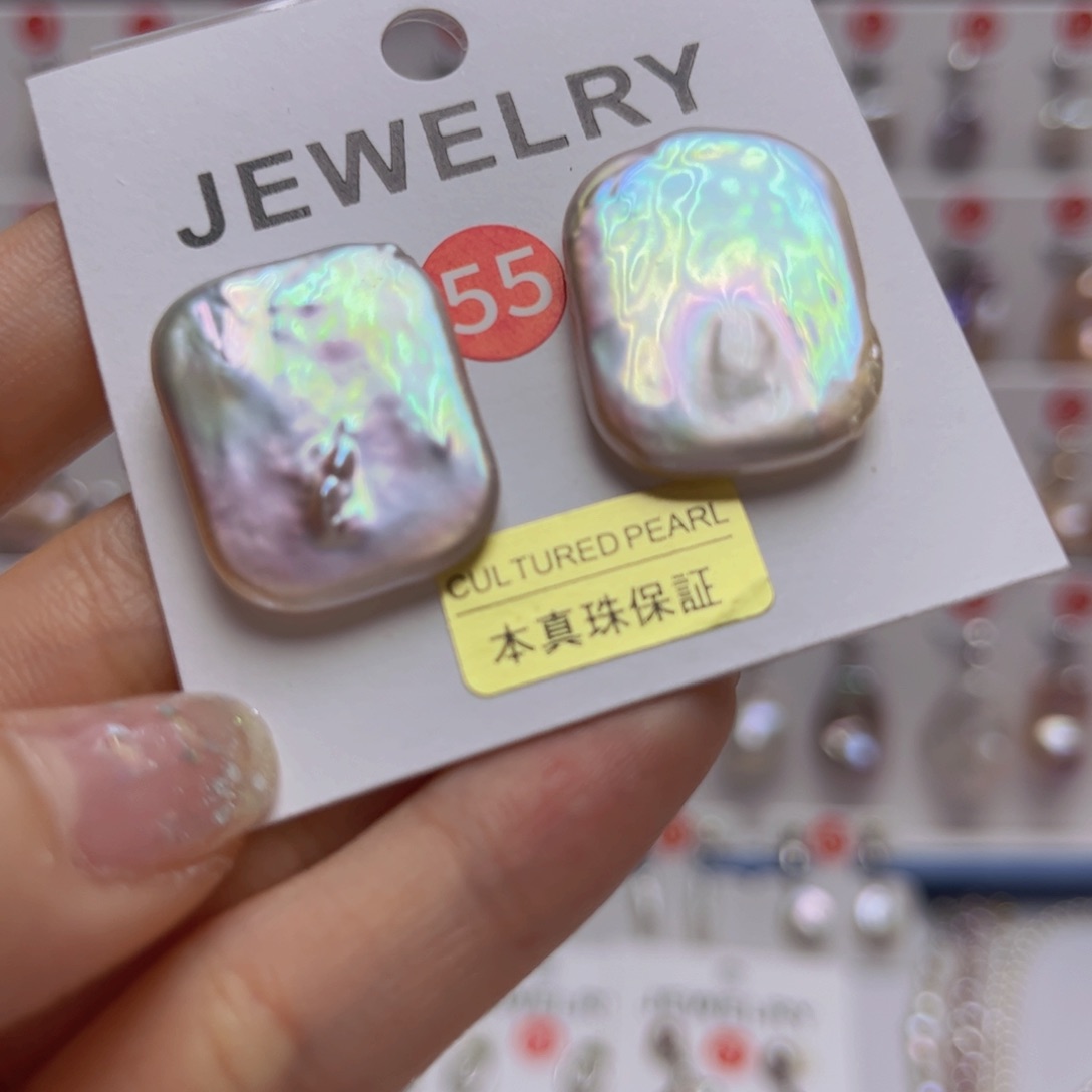 银S925镶嵌淡水珍珠耳环