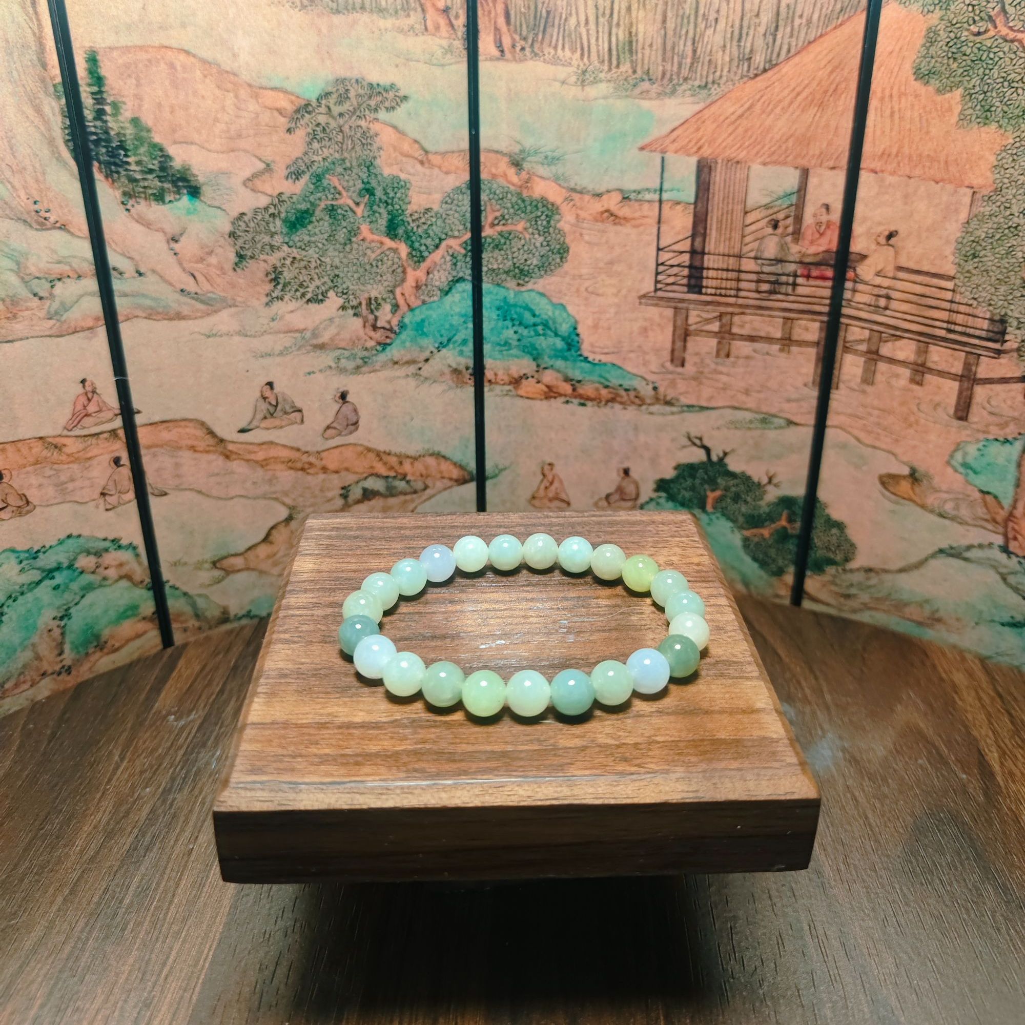 M和田玉多宝圆珠手串（卡8）0294