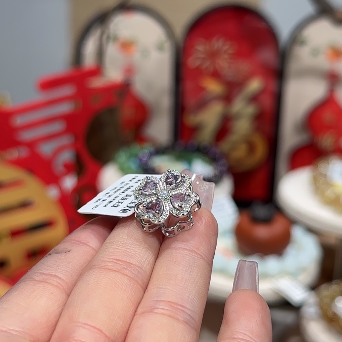 水晶吊坠(不含链)银S925镶嵌紫水晶时来运转吊坠