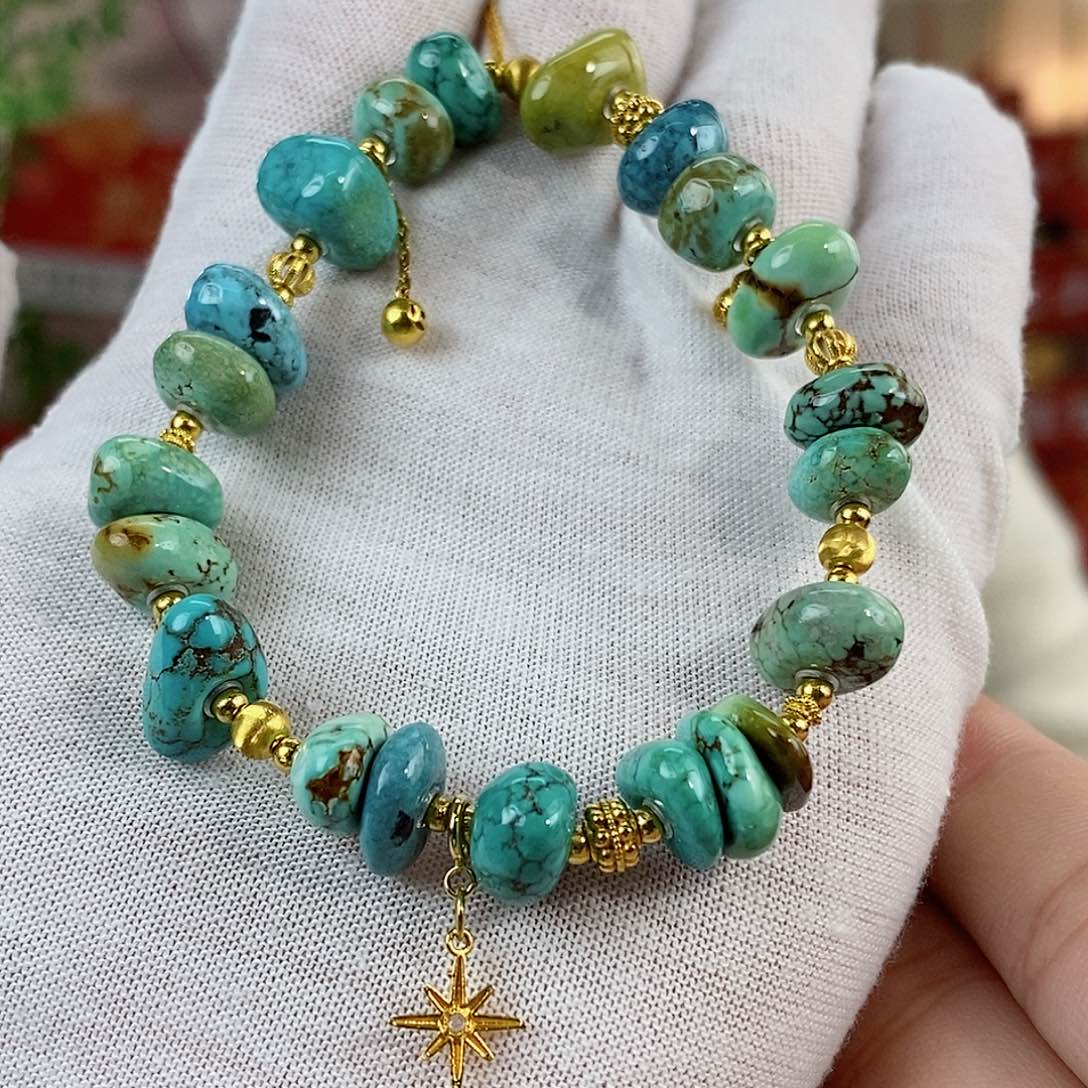 绿松石珠宝奇石18K金镶嵌