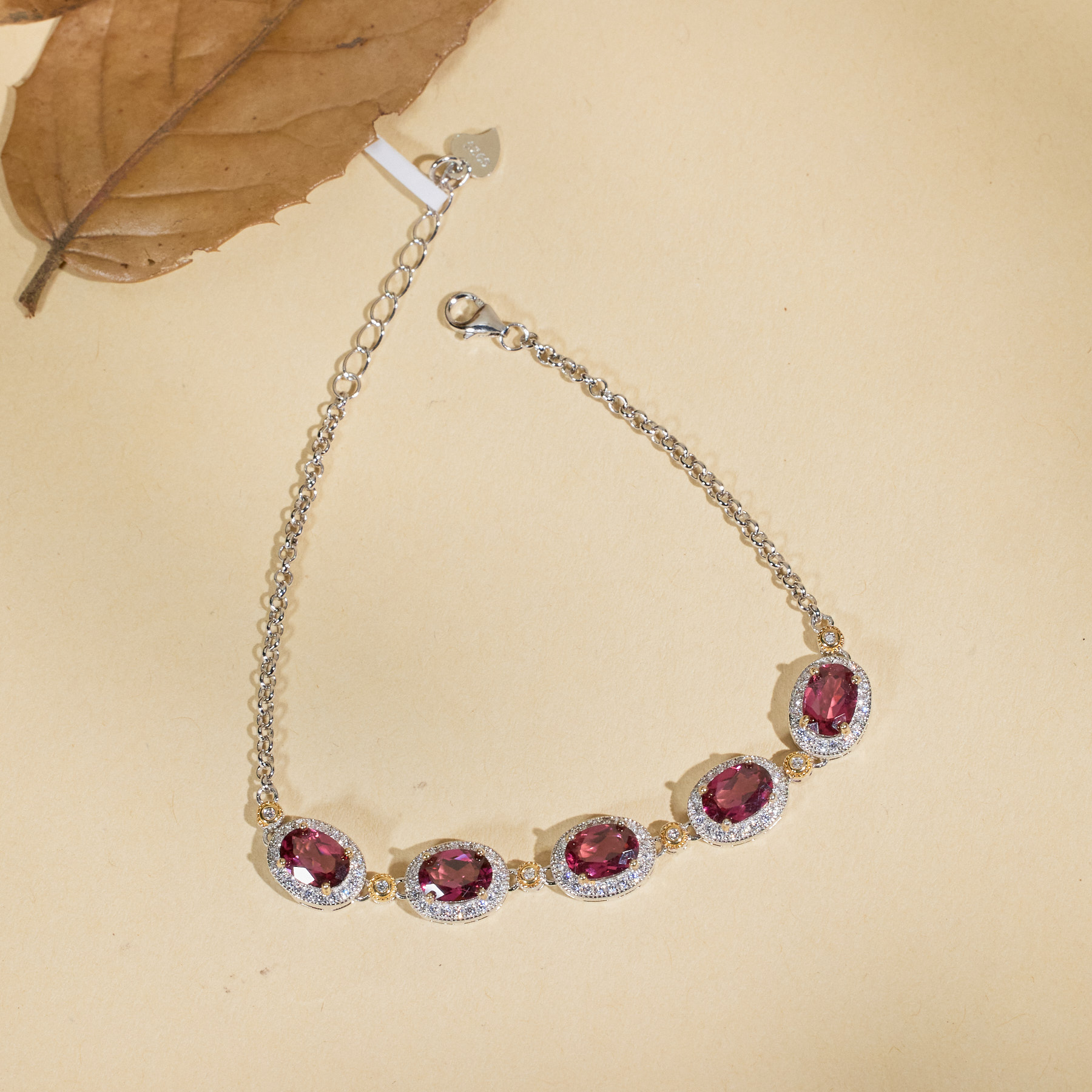 【歪歪】蛋面*石榴石手链*S925银镶嵌N4949