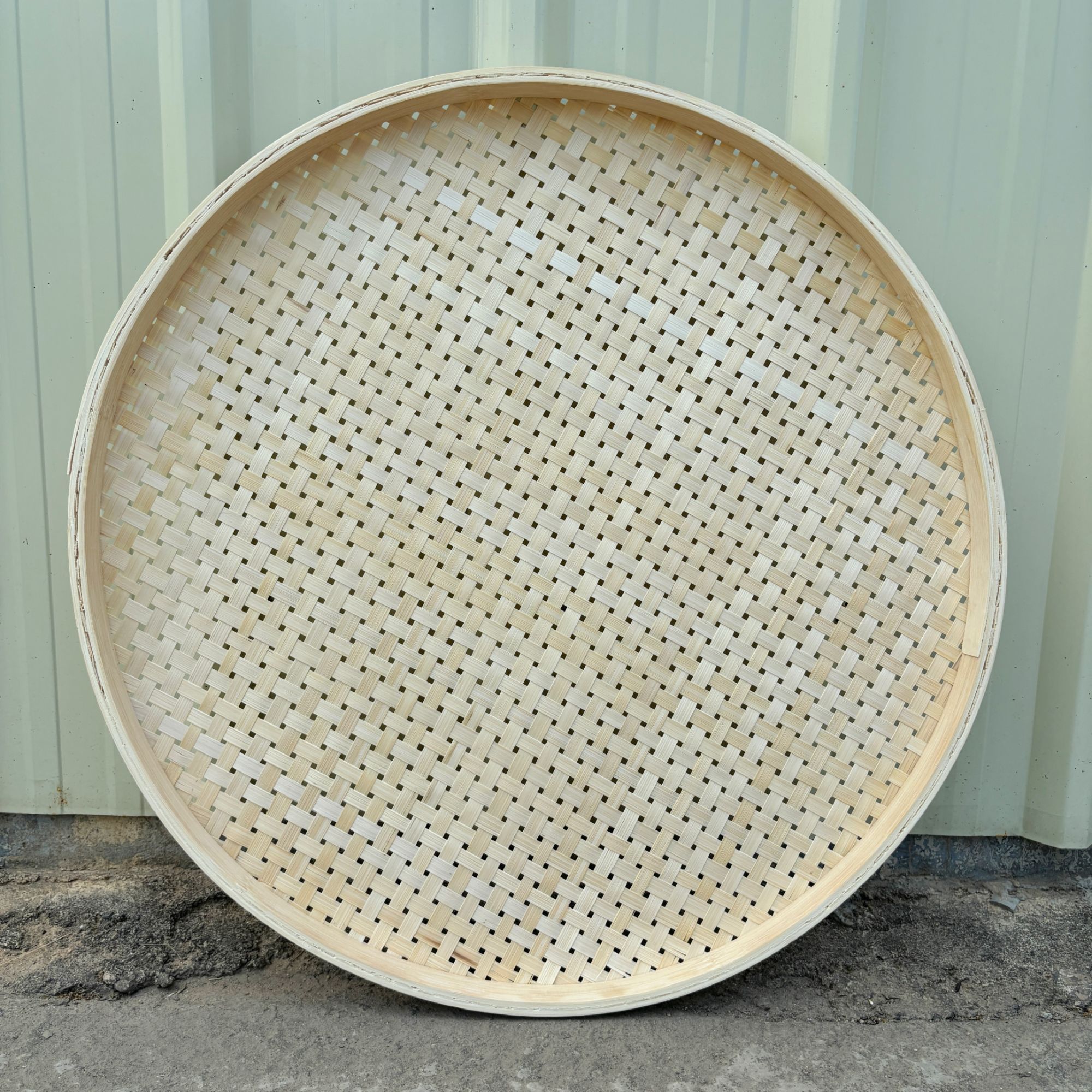 竹黄有孔60公分筛子家用晾晒收纳簸箕