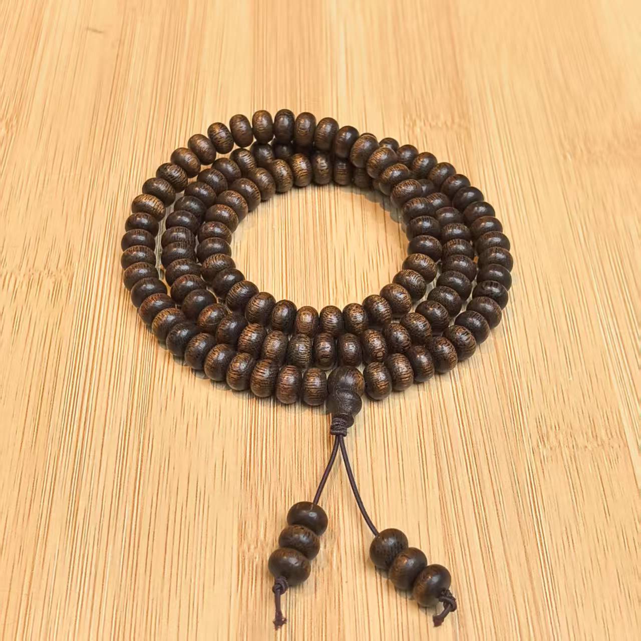 B017【鼎盛】羽毛纹沉香算盘珠多圈手串