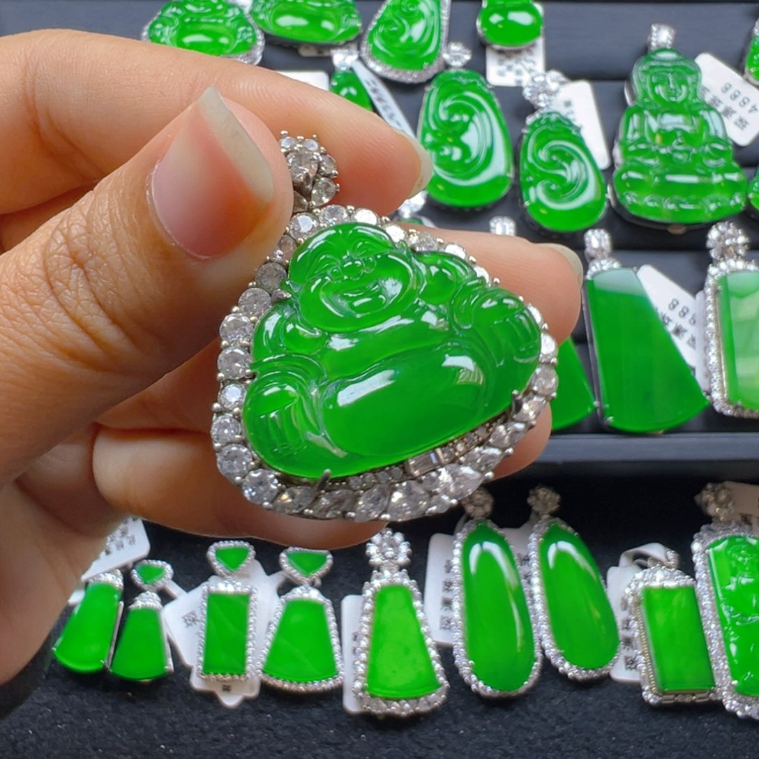 翡翠银S925镶嵌颈饰