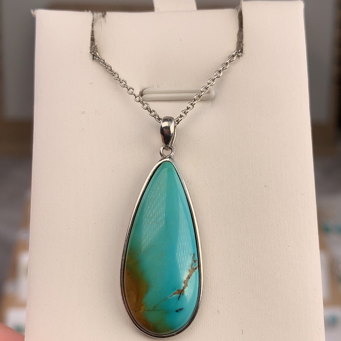 绿松石银S925镶嵌颈饰