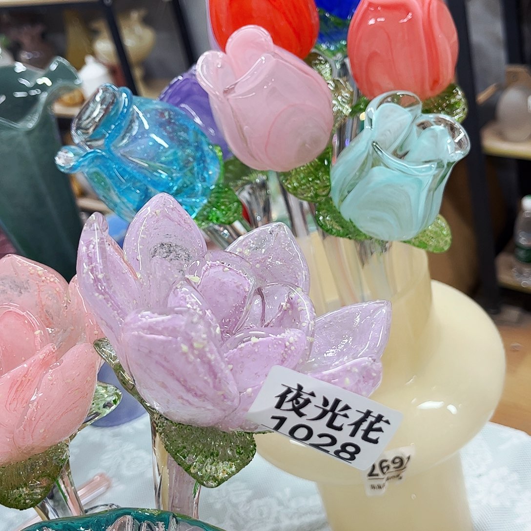 夜光荷花1028 家悦美居琉璃摆件