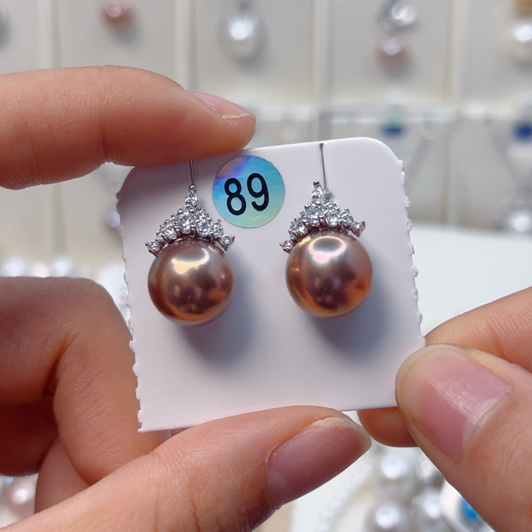 麦***～耳饰淡水珍珠银S925镶嵌