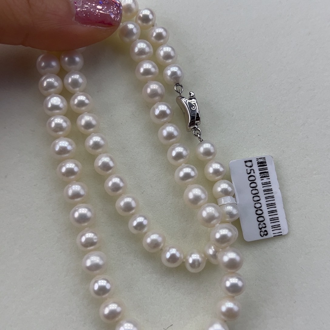 淡水珍珠颈饰银S925镶嵌➕7