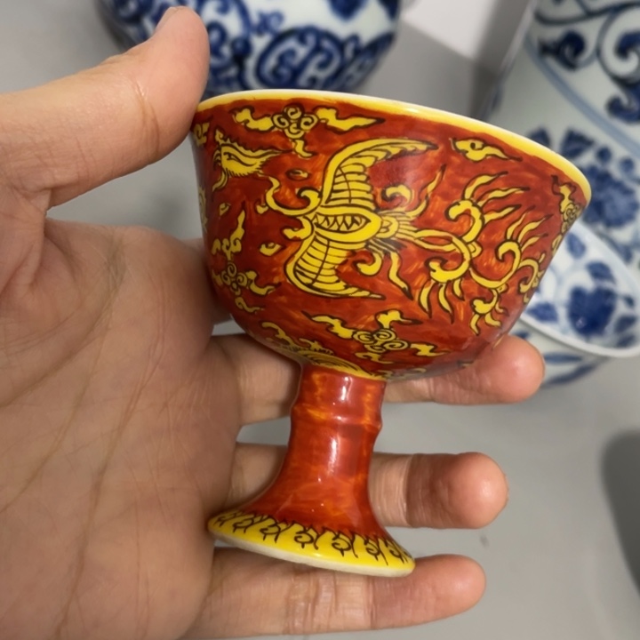 大***形摆件一对杯子瓷器摆件