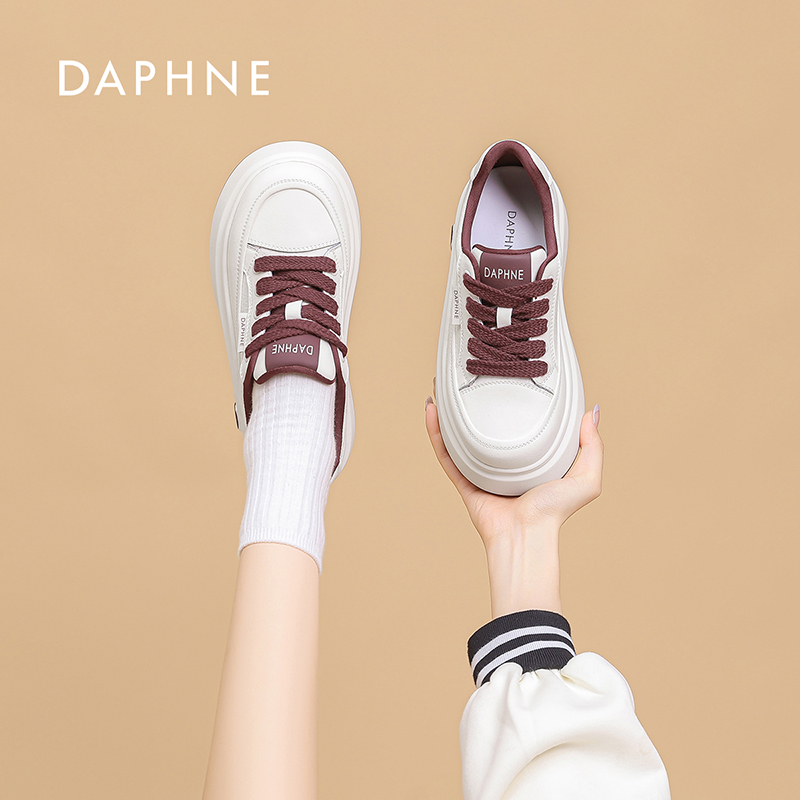 Daphne/达芙妮女鞋2025秋季阿甘鞋厚底增高休闲运动鞋小白鞋WZ