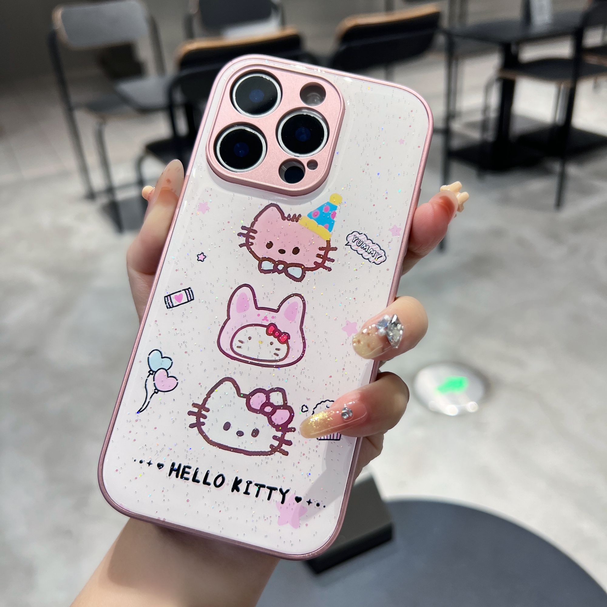 线条KT猫水凝壳适用苹果/华为/荣耀/小米/OPPO/VIVO防摔手机壳