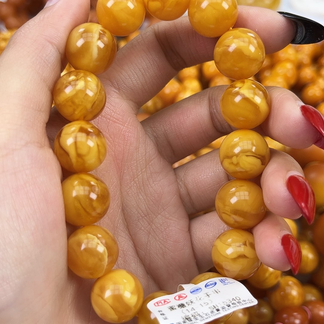 琥珀颈饰未镶嵌蜜蜡