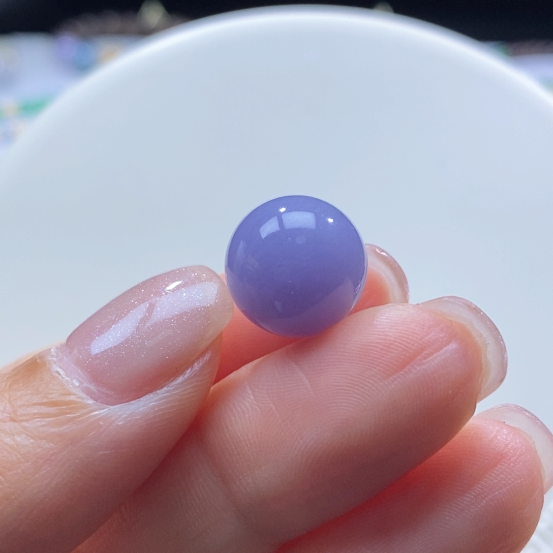 翡翠未镶嵌颈饰妖红紫卡12.9mm