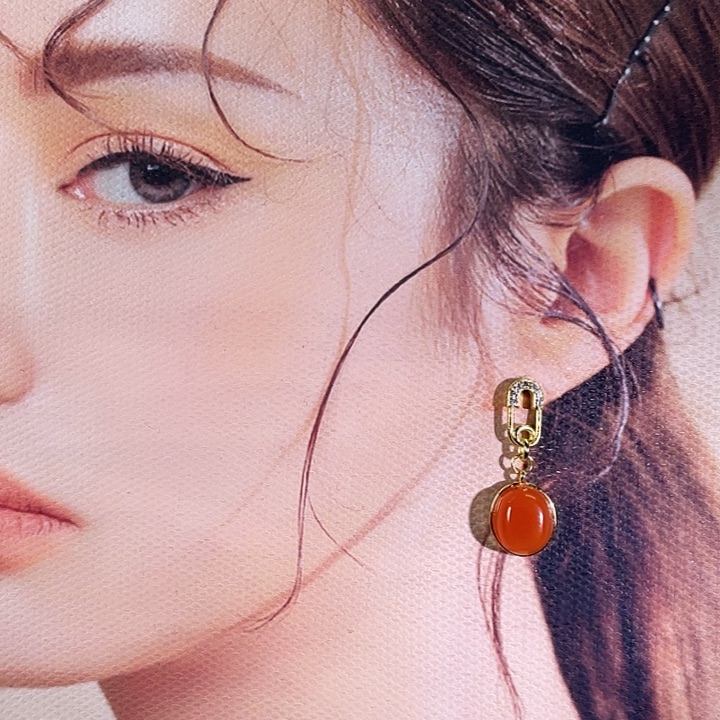 南红玛瑙颈饰银S925镶嵌