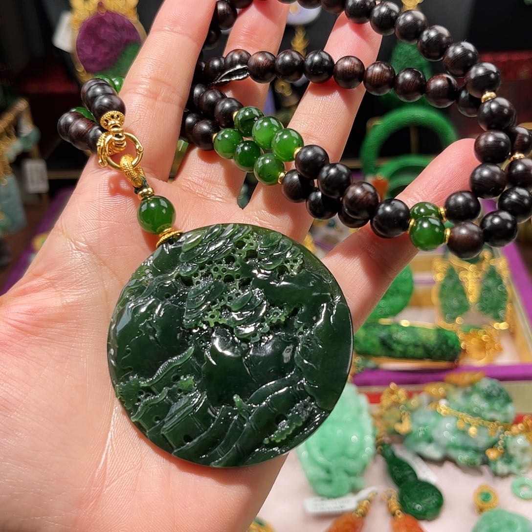 【闪购商品】和田玉（碧玉）吊坠(赠链)未镶嵌炸