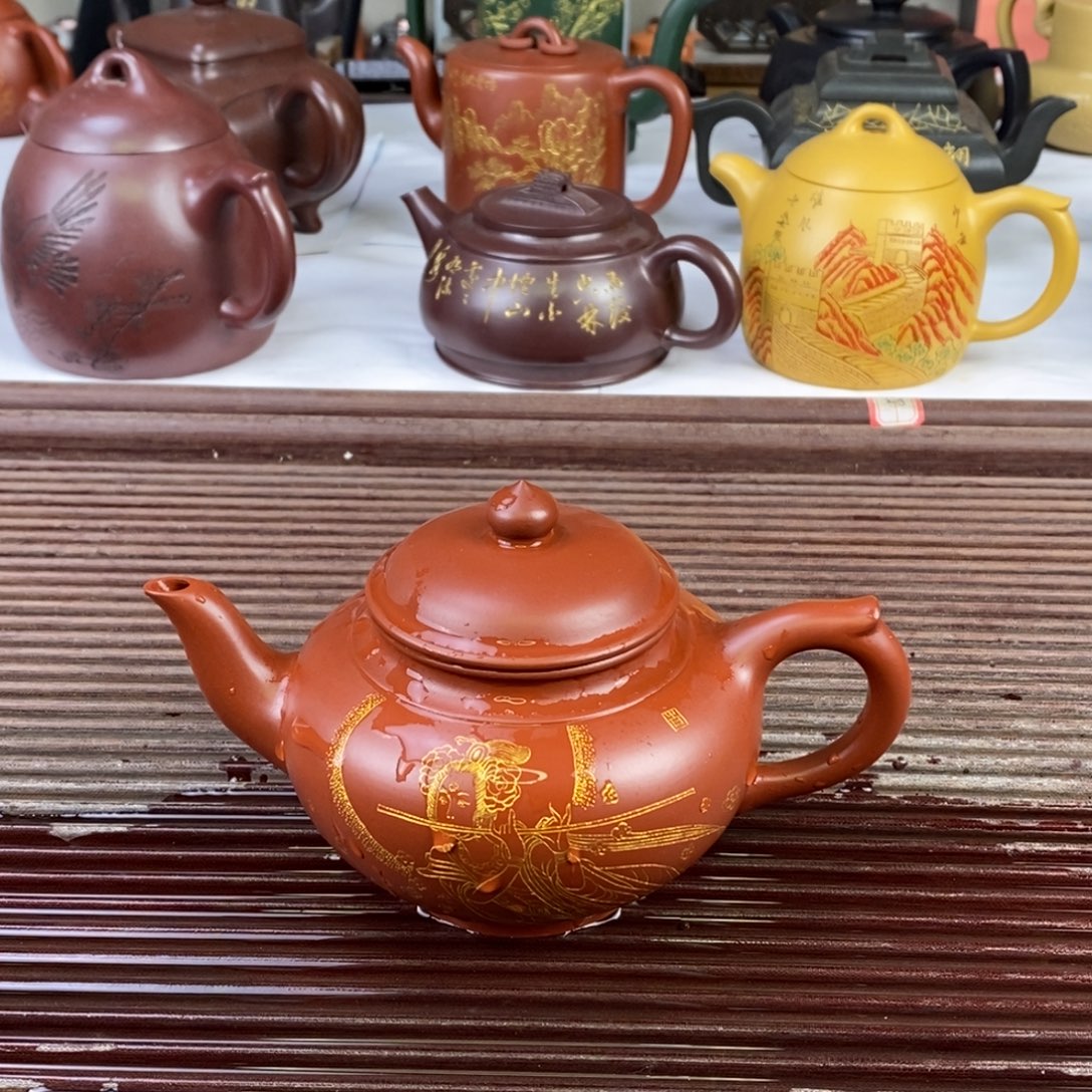 紫砂茶壶白10 笑樱