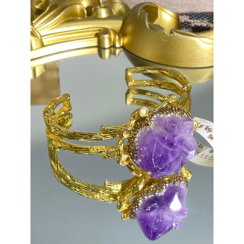 铜合金合成锆石手镯 TTSD 紫色时尚潮流百搭款手镯 8105