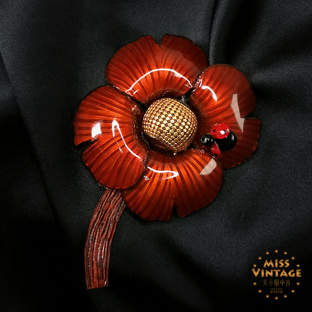 法国cilea Paris手工定制金红花枝胸针[5501121-043]