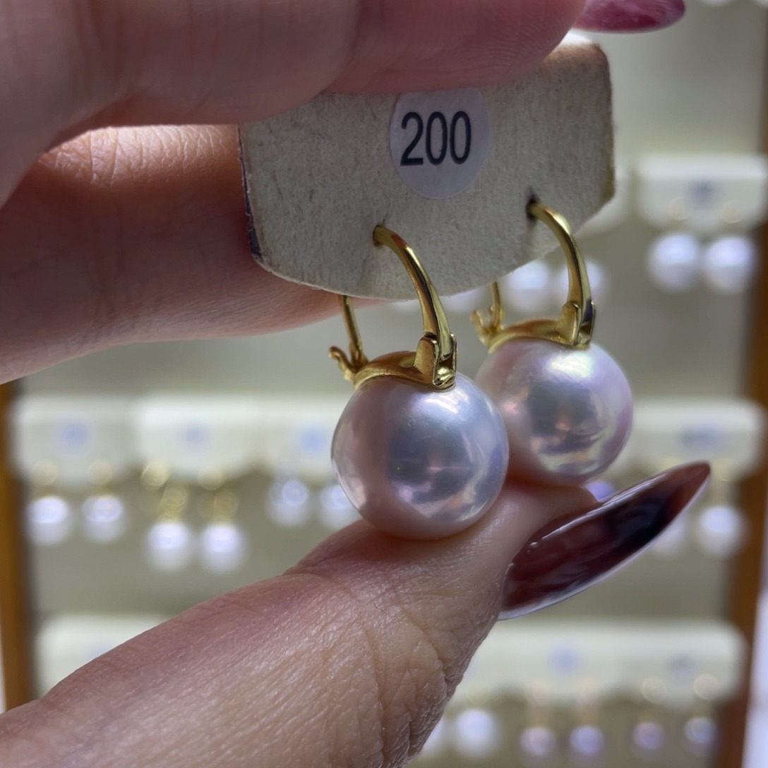 淡水珍珠耳饰银S925镶嵌