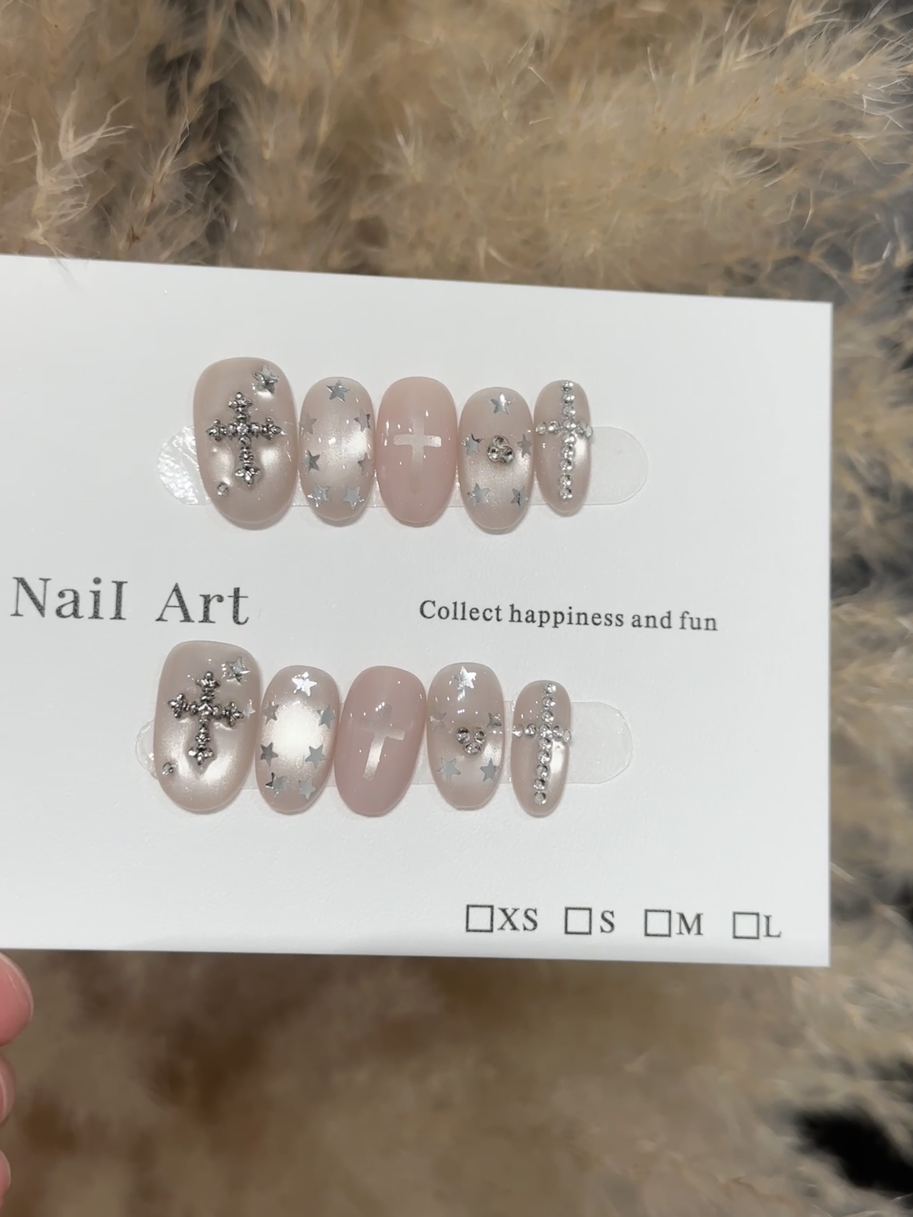 【粉调克罗心】纯手工粉色纯欲温柔高级感克罗心手工款穿戴甲