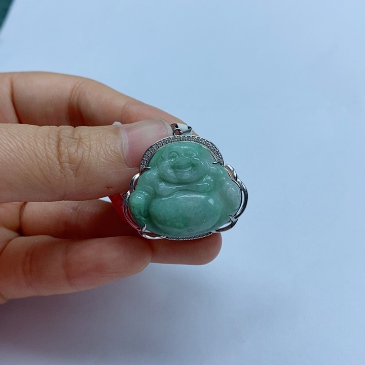翡翠颈饰未镶嵌巷***猫天然翡翠