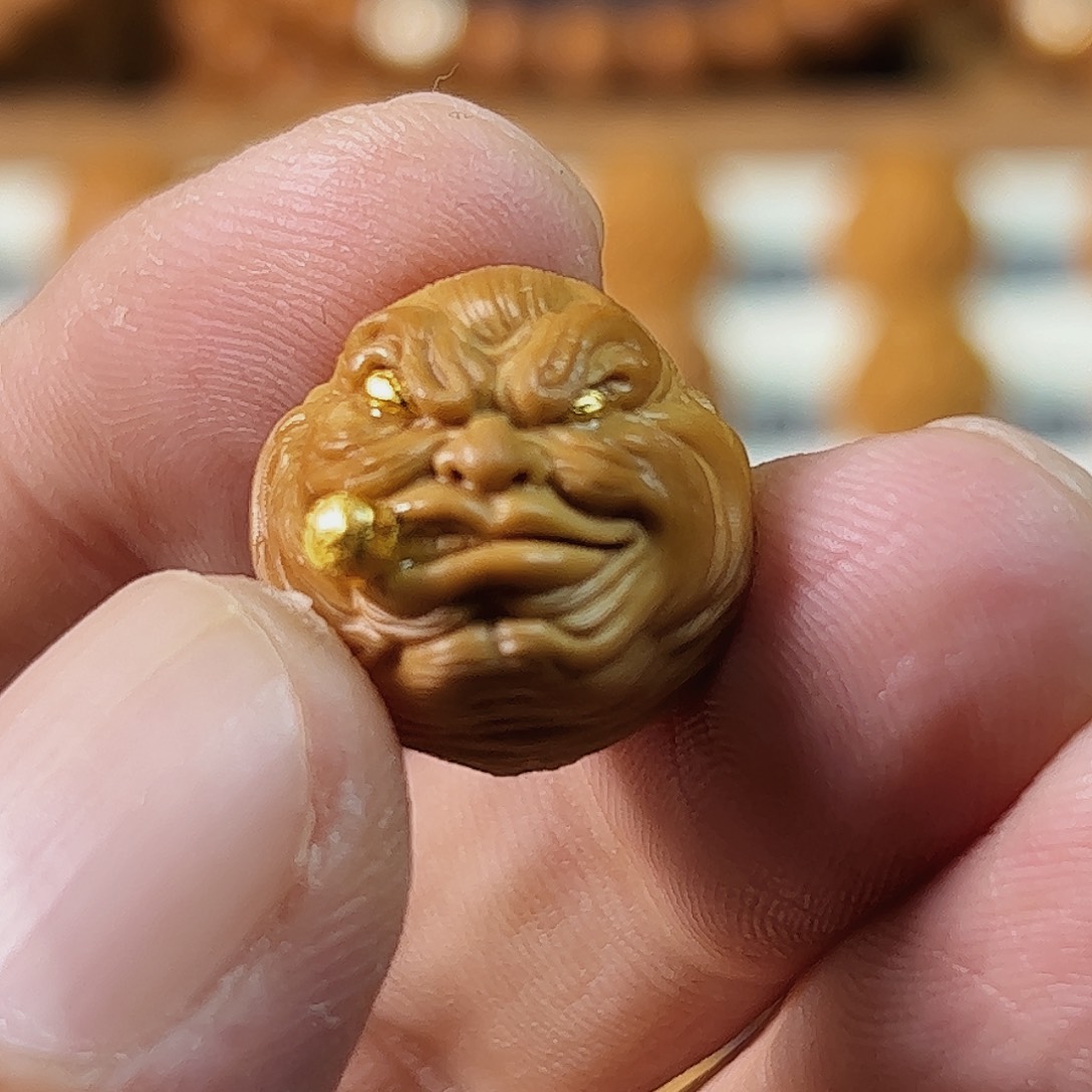 舍***得猴头核桃吊坠八戒臻选猴头单籽金